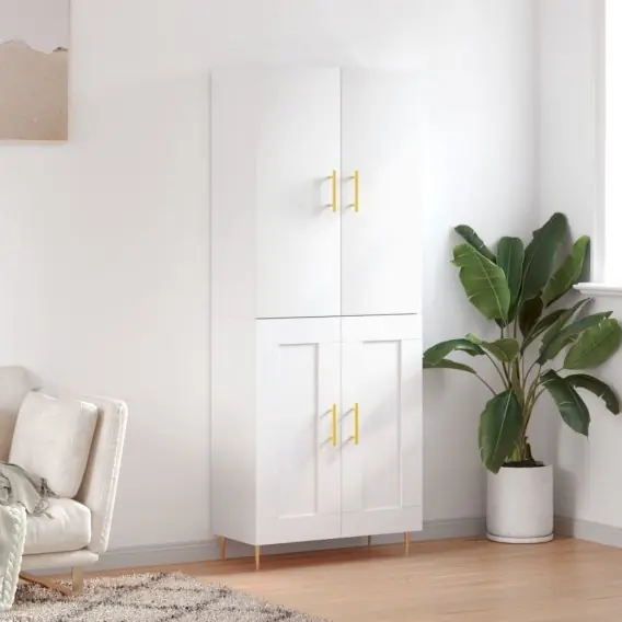 Witrynka, biała, 69,5x34x180 cm, materiał drewnopochodny Lumarko! - Hurtownia wielobranżowa Lumarko Bezpieczna płatność